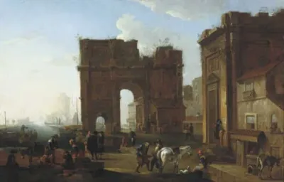 Italian Harbour with Triumphal Arch