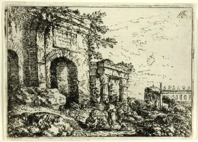 Italian Landscape with Ruins