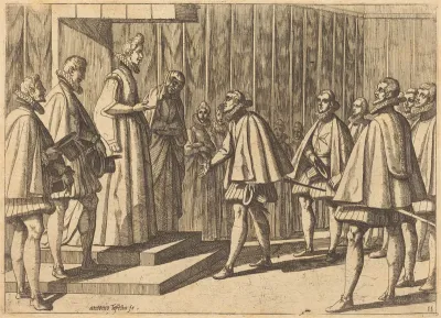Italian Prince before Margaret of Austria