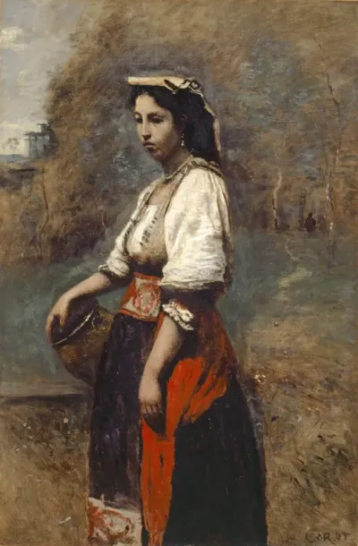 Italian woman at the fountain