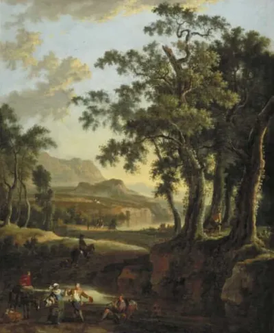 Italianate Landscape by Evening with Dancing Couple