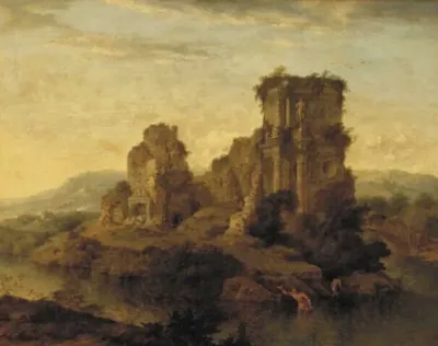 Italianate Landscape with Bathing Figures
