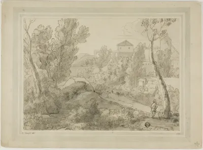 Italianate Landscape with Buildings, Aqueduct