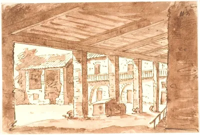 Italiensk gård med arkade