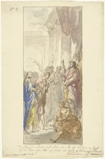 Izaäk en Rebekka voor Abimelech