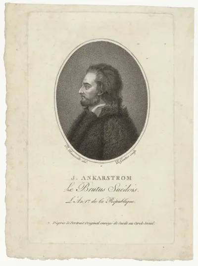 J. Anckarstrom, le Brutus Suédois. L'an I de la République. F. Bonneville del. B. Gautier sculp.