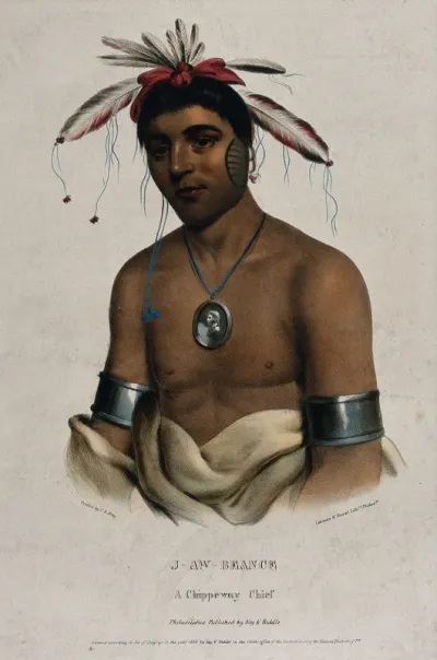 J-Aw-Beance (?), an Ojibwa chief, wearing a medallion