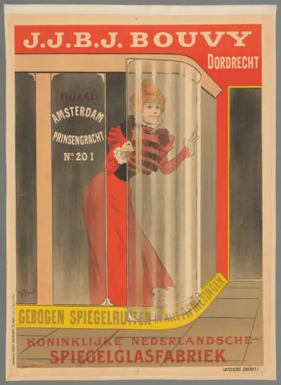 J.J.B.J. Bouvy Dordrecht Filiaal Amsterdam ...Gebogen Spiegelruiten in alle afmetingen. Koninklijke Nederlandsche Spiegelglasfabriek