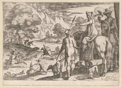Jacht op everzwijn met valk