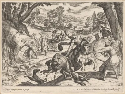 Jacht op everzwijnen en herten