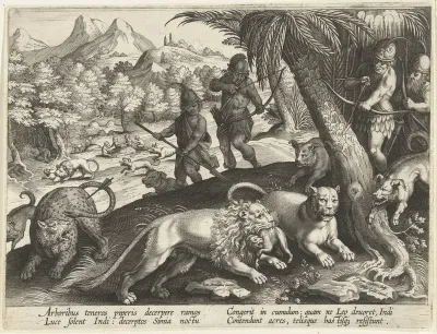 Jacht op leeuwen en luipaarden met pijl en boog