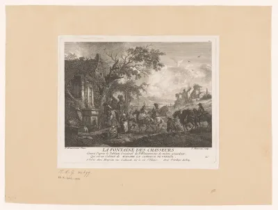 Jachtgezelschap bij een fontein