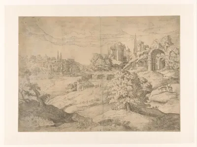 Jachtgezelschap bij een kasteel