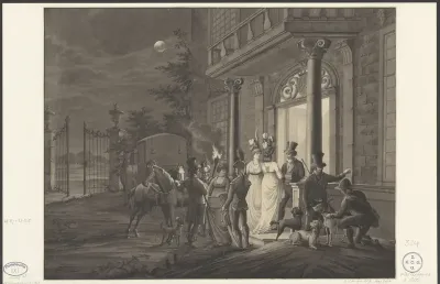 Jachtgezelschap bij maanlicht