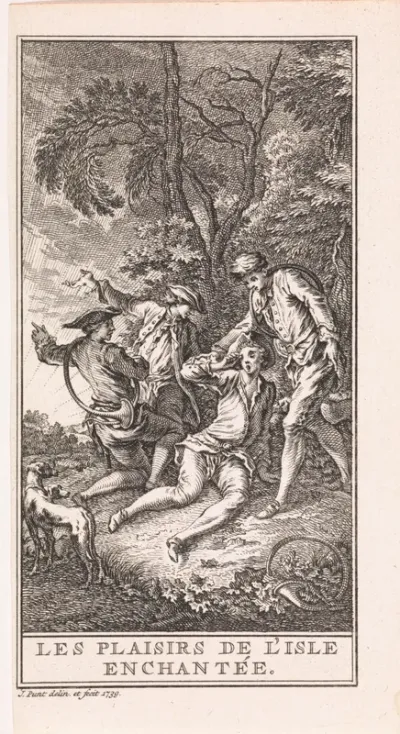 Jachtgezelschap in het bos