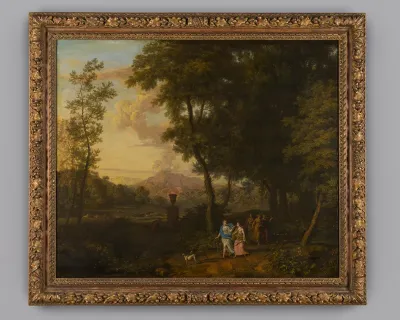 Jachtgodinnen in een boslandschap