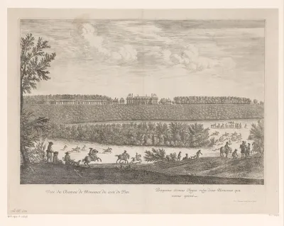 Jachtpartij in het park van het kasteel van Montceaux