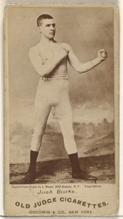Jack Burke, from the Celebrities and Prizefighters series (N174) for Old Judge Cigarettes