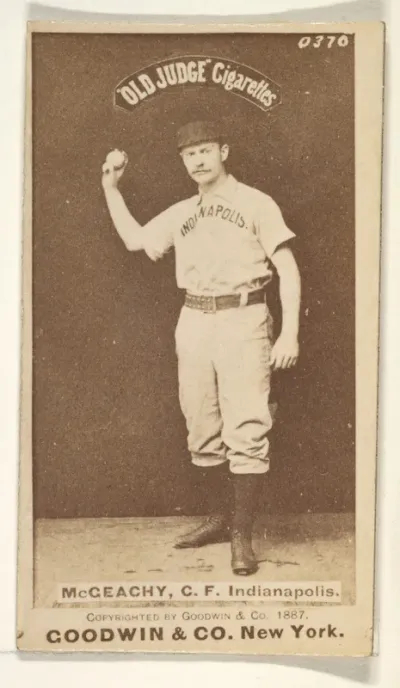 Jack McGeachey, Center Field, Indianapolis, from the Old Judge series (N172) for Old Judge Cigarettes