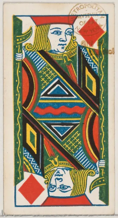 Jack of Diamonds, from the Playing Cards series (N84) to promote Turkish Cross-Cut Cigarettes for W. Duke, Sons and Co.