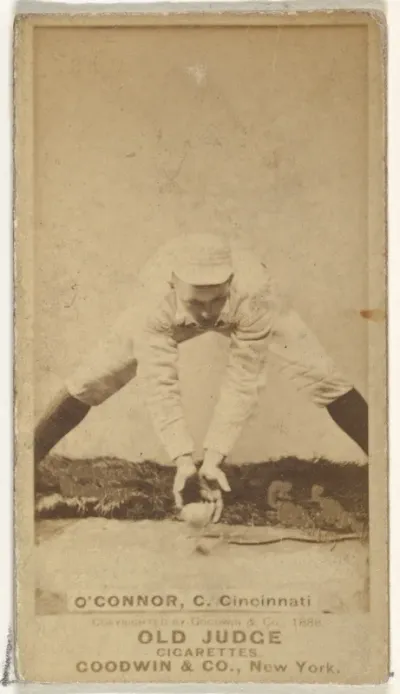 Jack "Peach Pie" O'Connor, Catcher, Cincinnati, from the Old Judge series (N172) for Old Judge Cigarettes