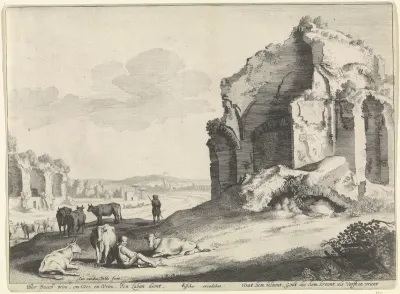 Jacob als herder in een landschap