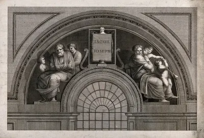 Jacob and Joseph with their sons in a half roundel in the Vatican