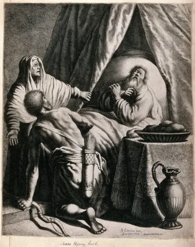 Jacob blessing Isaac