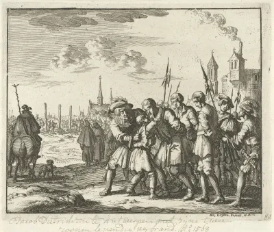 Jacob Dirksz. met zijn beide zonen te Antwerpen naar de brandstapel gevoerd, 1568