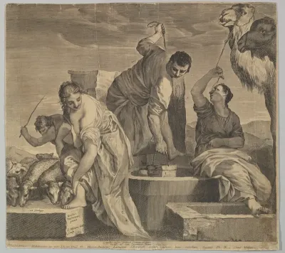 Jacob Draws Water for Rachel's Animals (Jacob abreuve le troupeau de Rachel)