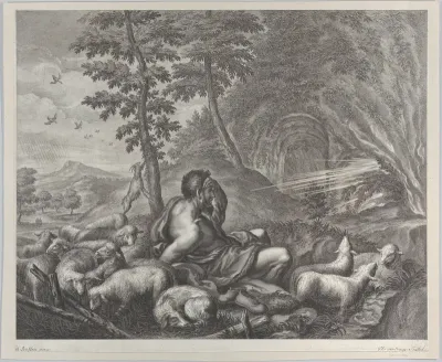 Jacob guarding Laban's flock