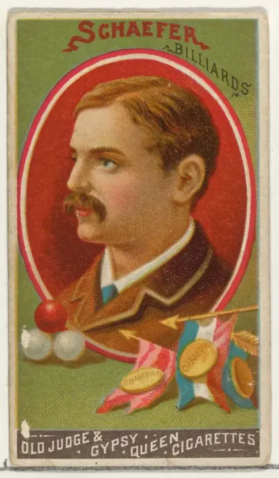 Jacob Schaefer, Jr., Billiards, from the Goodwin Champion series for Old Judge and Gypsy Queen Cigarettes