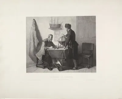 Jacob van Heemskerck en Willem Barendsz in een interieur