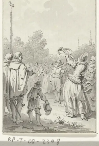 Jacoba van Beieren schiet te Goes naar de papegaai, ca. 1430