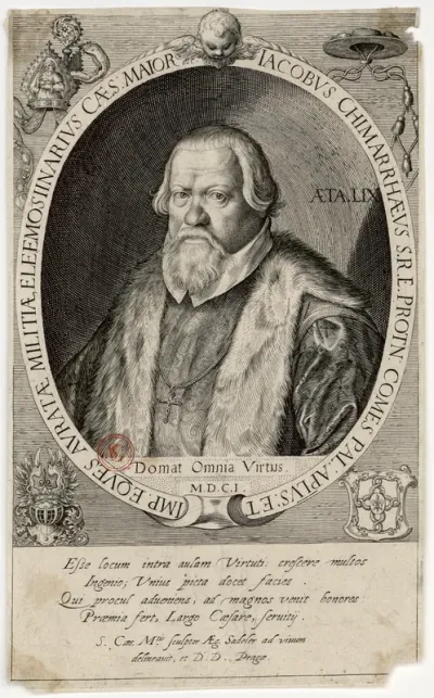 Jacobus Chimarrhaeus [...] Aeg. Sadeler ad vivum delineavit