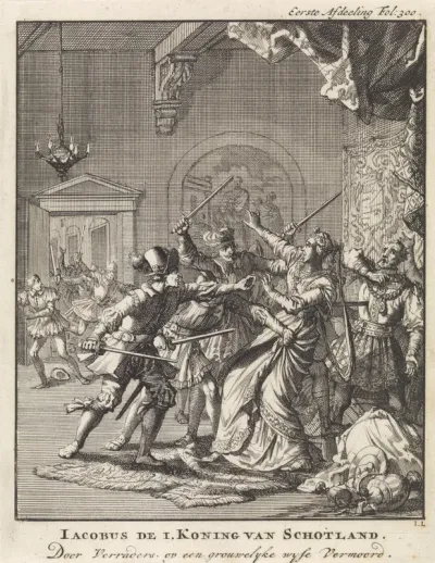 Jacobus I van Schotland wordt door verraders op gruwelijke wijze vermoord, 1437