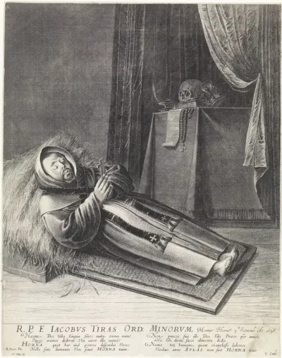 Jacobus Tyras, opgebaard op een bed van stro