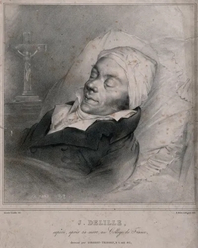 Jacques Delille lying in state in the Collège de France in Paris