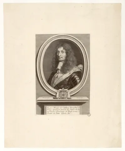 Jacques Marquis de Castelnau Mareschal de France Lieutenant general des Armees du Roy en Flandres, Gouverneur de Brest, nommé a l'Ordre du Saint Esprit. &c. Nanteüil ad viv. faciebat 1658