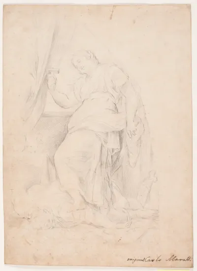 Jael dræber Sisara. Studie efter komposition af Carlo Maratti (Mezzetti, p. 345, nr. 150)