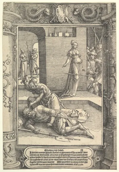 Jael Killing Sisera,  ornamental frame