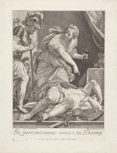 Jaël toont Barak de gedoodde Sisera