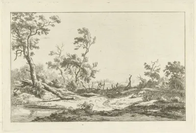 Jager in een landschap