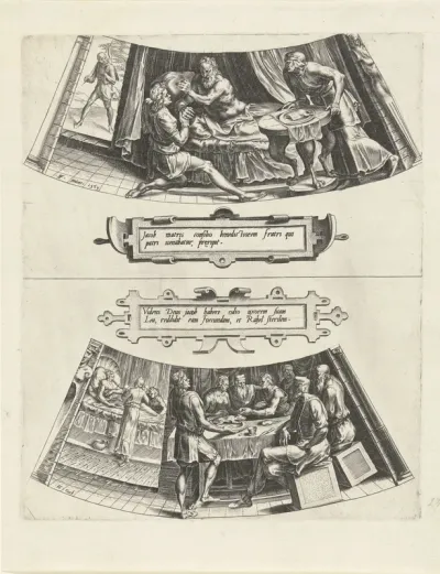 Jakob krijgt de vaderlijke zegen van Isaac en Het huwelijk van Jakob en Lea