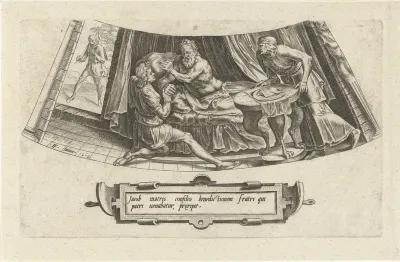 Jakob krijgt de vaderlijke zegen van Isaak