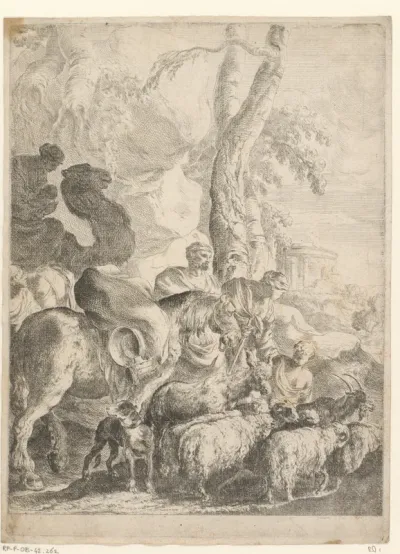 Jakob met zijn familie op weg naar huis