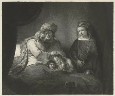 Jakob zegent Efraïm en Manasse