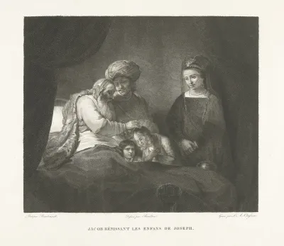 Jakob zegent Efraïm en Manasse