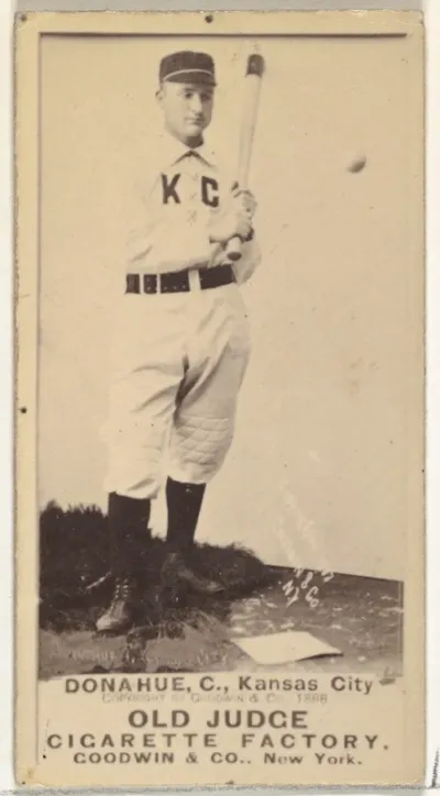 James Augustus "Jim" Donahue, Catcher, Kansas City Cowboys, from the Old Judge series (N172) for Old Judge Cigarettes