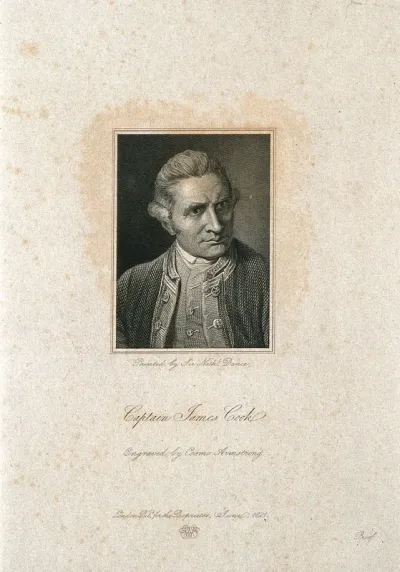 James Cook. Line engraving by C. Armstrong after Sir N. Dance-Holland, 1776
